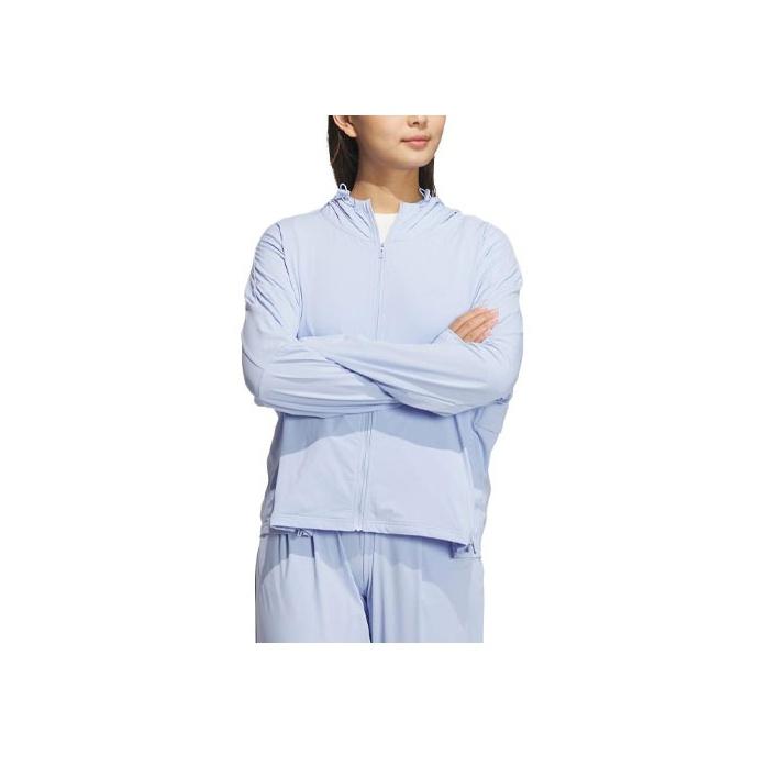 Adidas Urban Outdoor Solid Color Long Sleeve Dustproof Windproof Sun Protection Jacket Women Jacket Blue IP3956