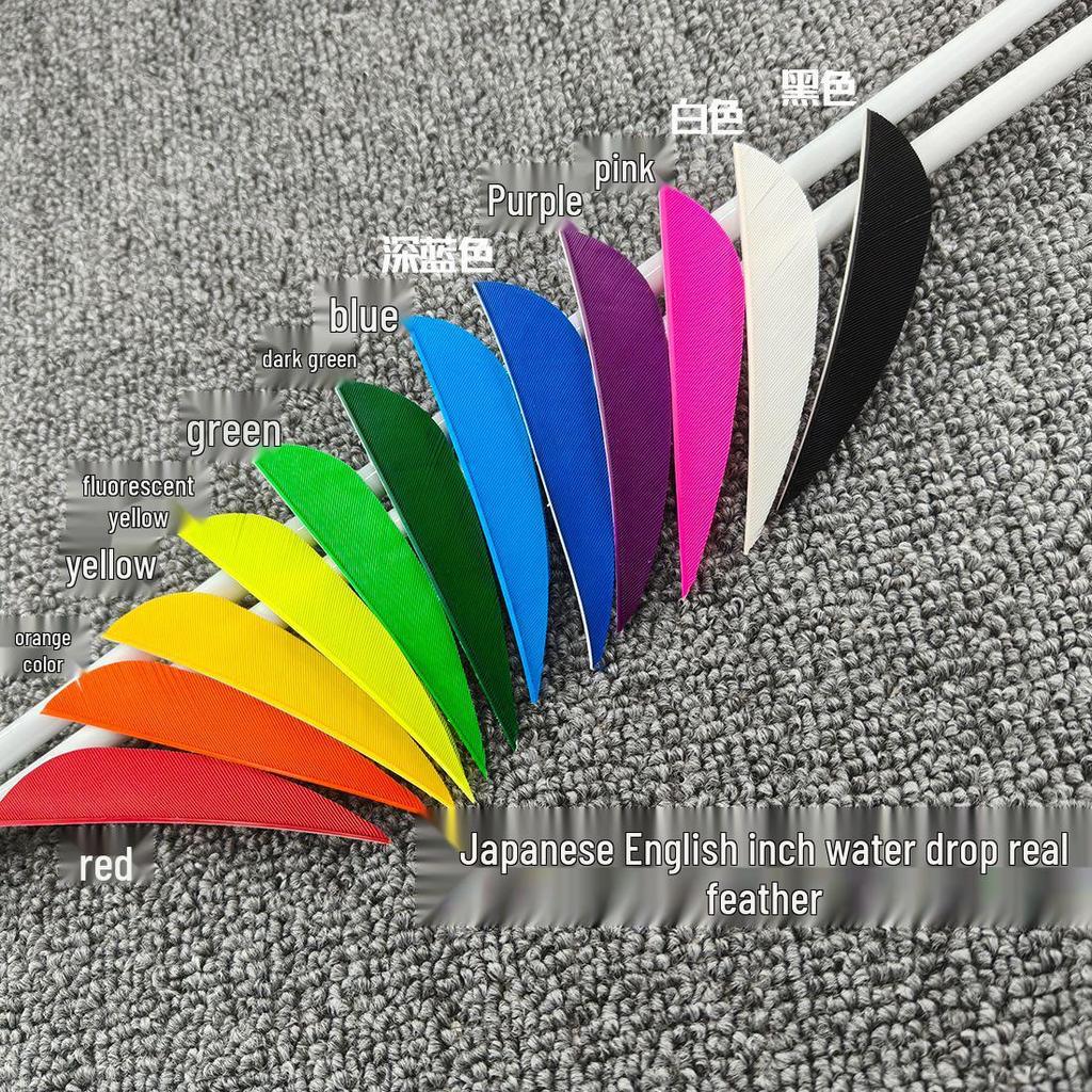 3" Pure Color Turkey Feather Arrow DIY Accessories - Water Drop/Shield Shape