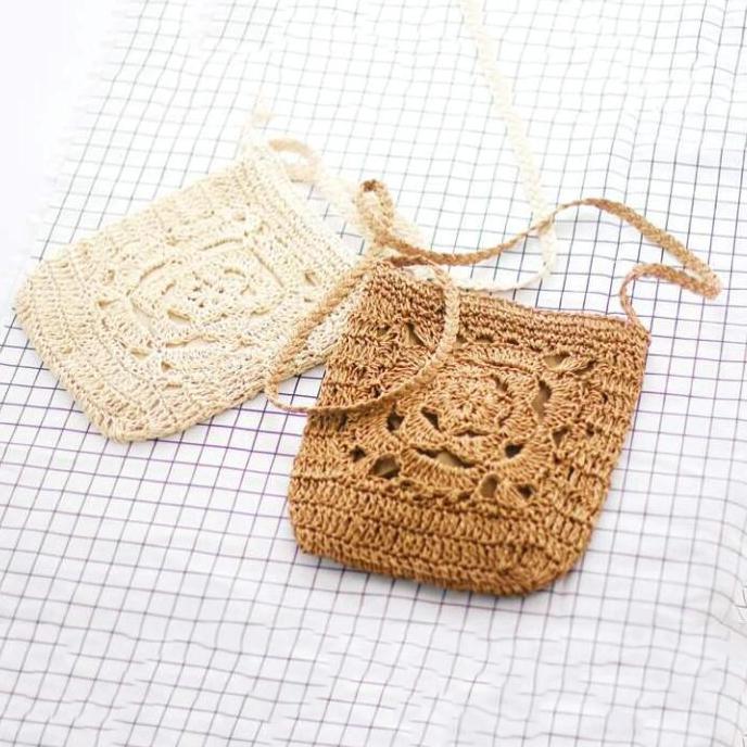 Yogodlns New Straw Bag Bohemian Beach Bag Women Crochet Crossbody Ultralight Shoulder Bag Women