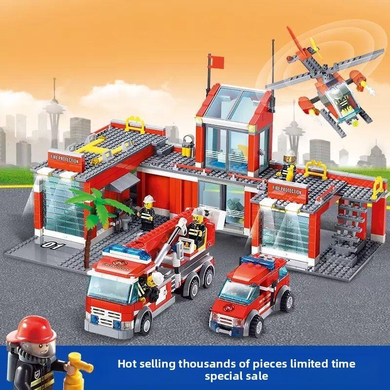 Police Fire Department Building Blocks Set For Kids Diy Construction Toys With Abs Plastic For Children