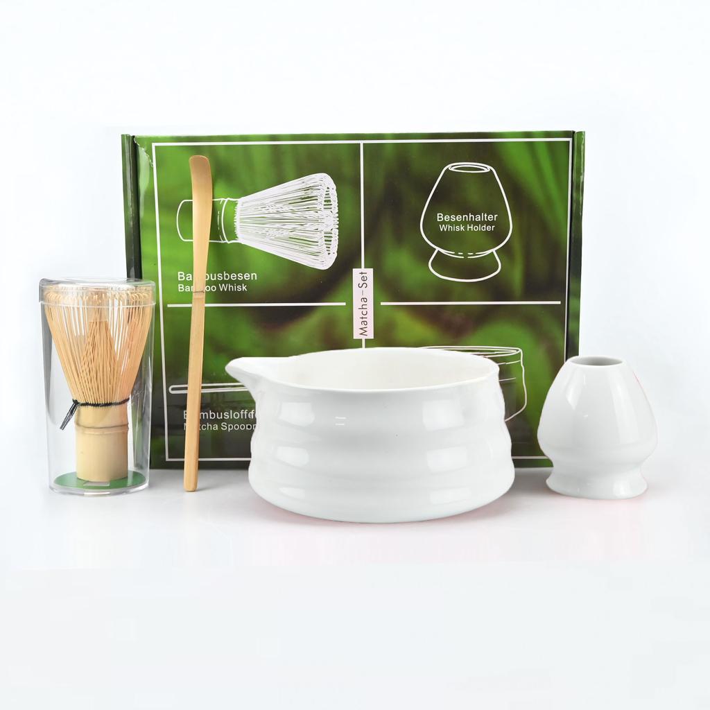 4pcs/set Japanese Style Matcha Tea Set With Tool Rack, Including Bowl, Whisk, Spoon, Great Gift For Ceremony, Traditional Japane