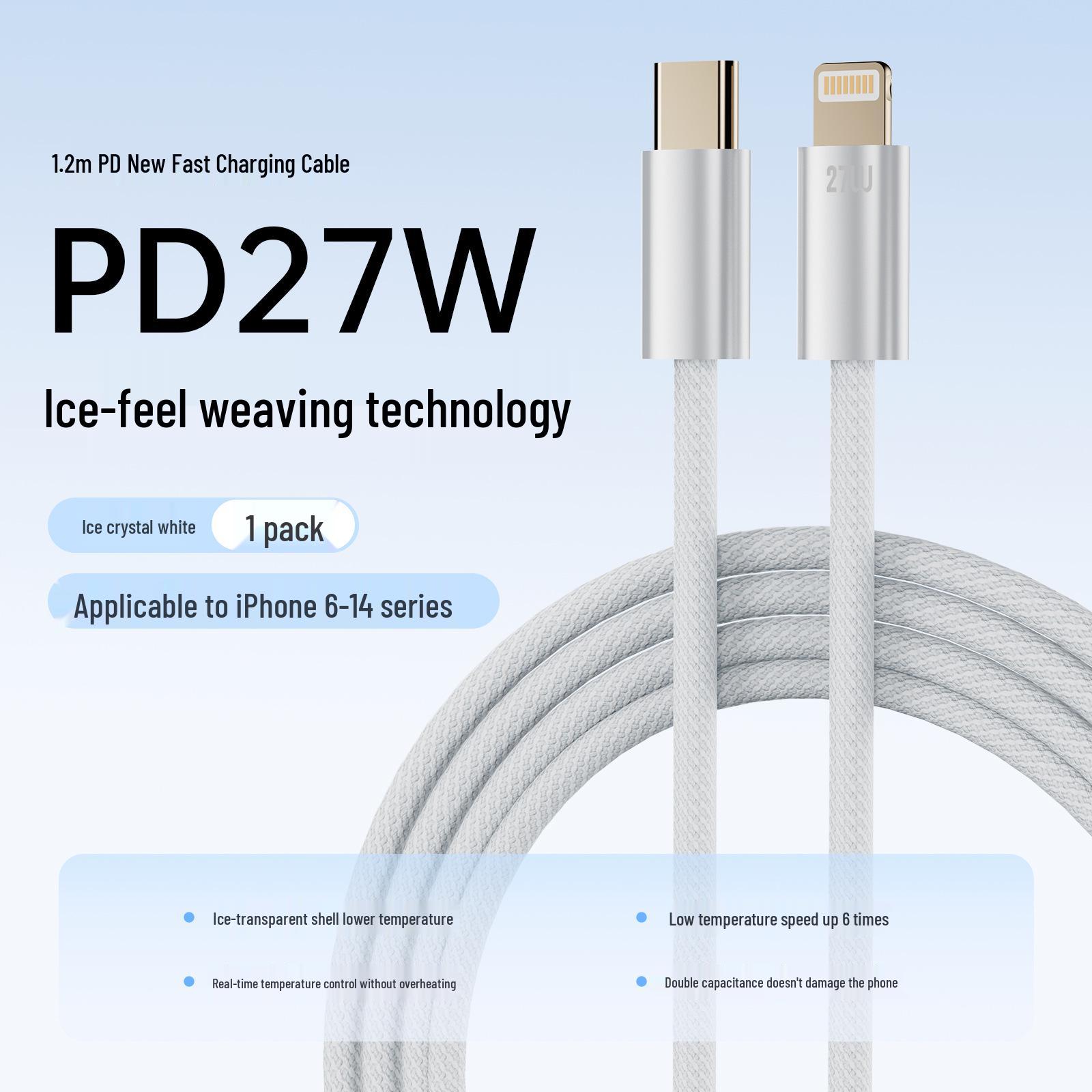 

240W Braided Dual Type-C Data Cable with Gold-Plated Connectors, Compatible with Apple 8-17 and Android.