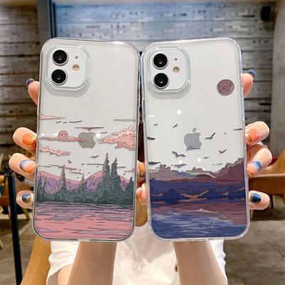 Landschaftshülle für Iphone 11 Hülle Iphone 14 Pro Max 13 12 Pro Max 7 8 Plus Xr X Xs Max Se 2020 2022 Silikon Funda Clear Back Cover