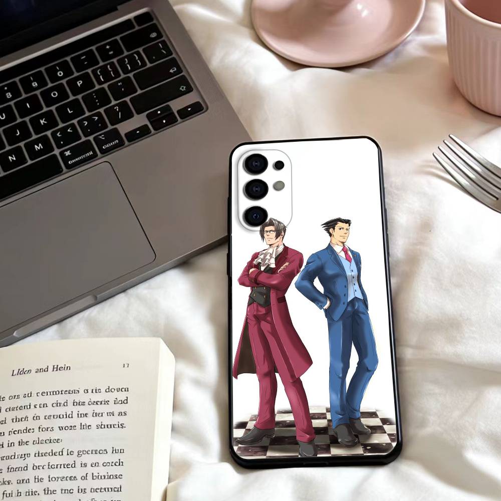 Anime Ace A- Attorney Phone Case For Samsung S25,24,23,22,30,21,10,9,Ultra,Plus,Lite,FE,4,5 G Soft Black Case