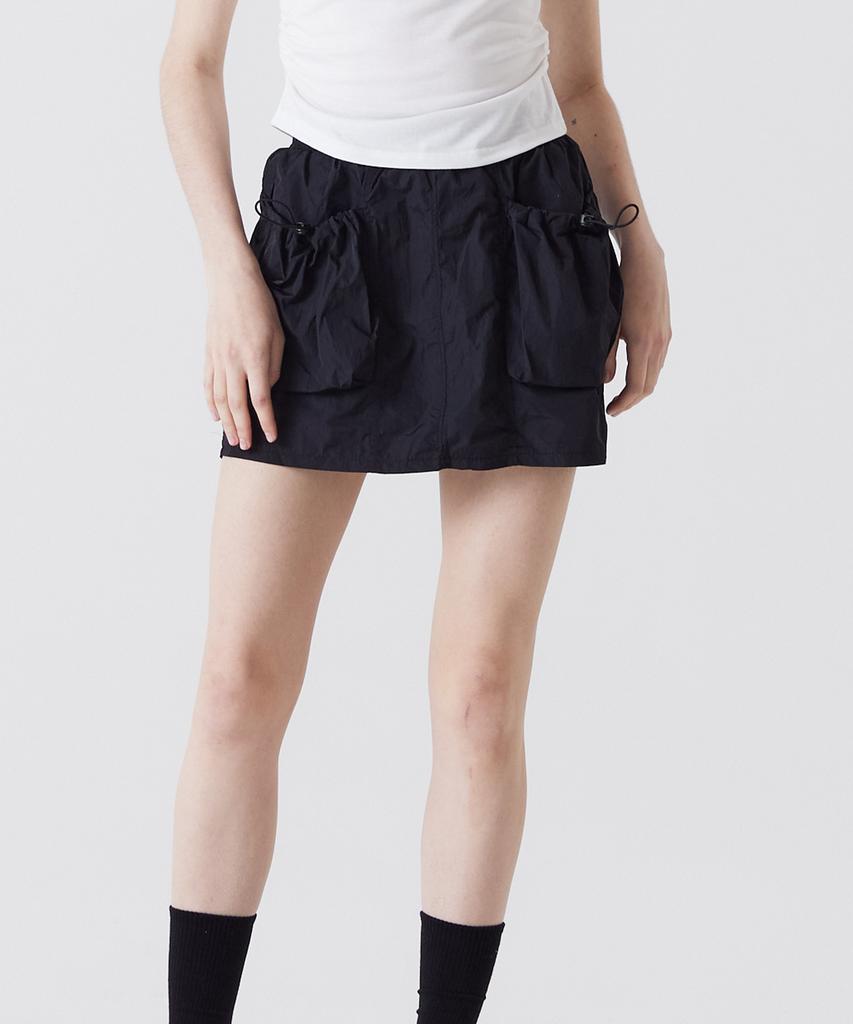 AWESOME STUDIO Nylon Cargo Mini Skirt Light Khaki