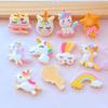 10Pcs New Kawaii Resin Mixed Cartoon Mini Unicorn Series Flat Back Cabochon Crafts Clothing DIY Scrapbooking Accessories