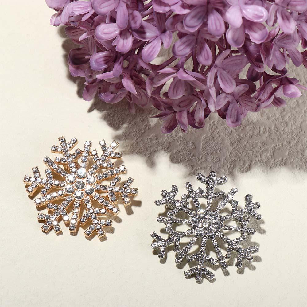 Zinc Zinc Zinc Alloy Creative Snowflake Brooch Zircon Temperament Decoration