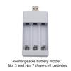 Rechargeable Battery Charger USB Output 3 Slots Charging Short Circuit for Protection Suitable for AAA/AA Battery Tools