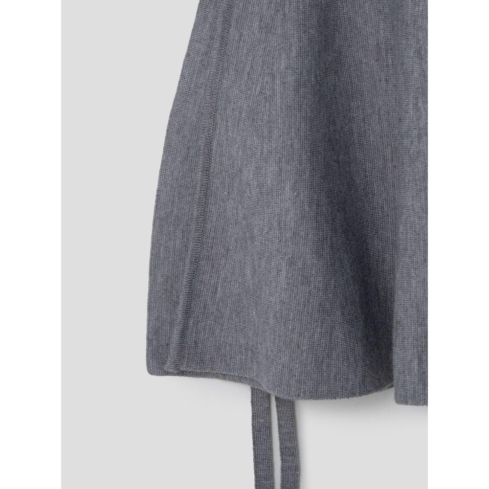 Anggae Full Flared Chouchou Knit Skirt Gray