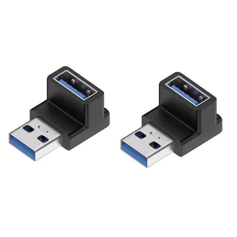 1/2/3pcs USB 3.0 Male Female 90 Degree Expansion Adapter USB Up Bend Adapter 10Gbps For Laptop Connector Conversion