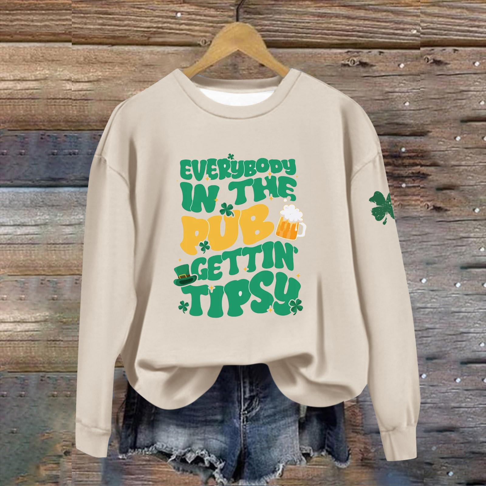 

Женская повседневная модная блузка с длинным рукавом и круглым вырезом, пуловер с принтом XXL хаки