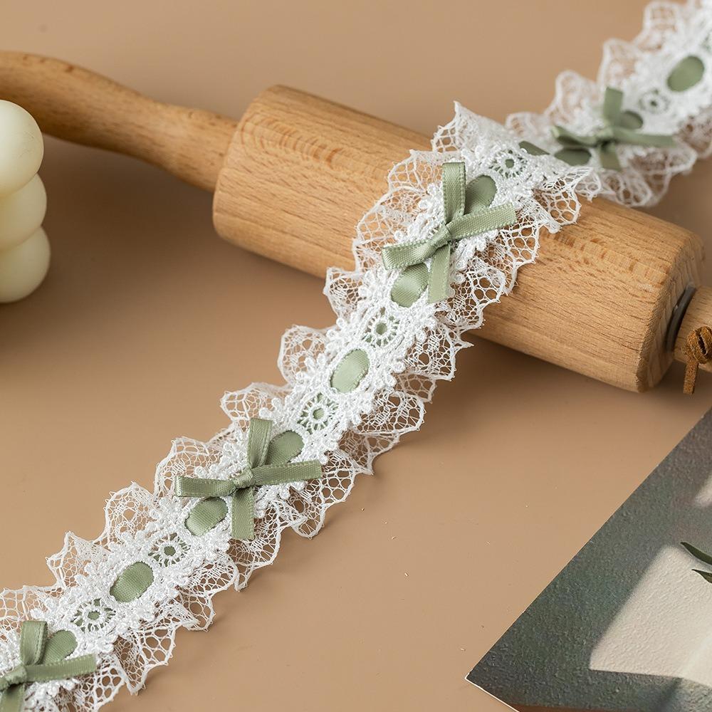 Bows & Pleated Lace Trim Ribbons Handmade Fabric Sewing Supplies New Hair Accessories  Baby Shower
