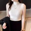 Half High Neck Sleeveless Vest Base Top for Spring Style, Paired with Knitted Women's Clothing