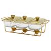 Food Warmers Trays 3 Grid Buffet Warmer Pot for Hotel Wedding 1.3L