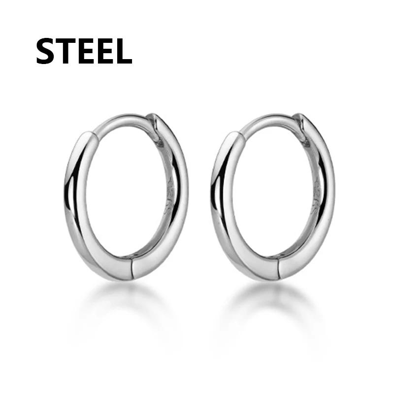 4 Pairs Punk Steel-color Stainless Steel Cross Earrings Studs For Men/Women Street Cross Punk Gothic Fake Earrings Zircon Gift