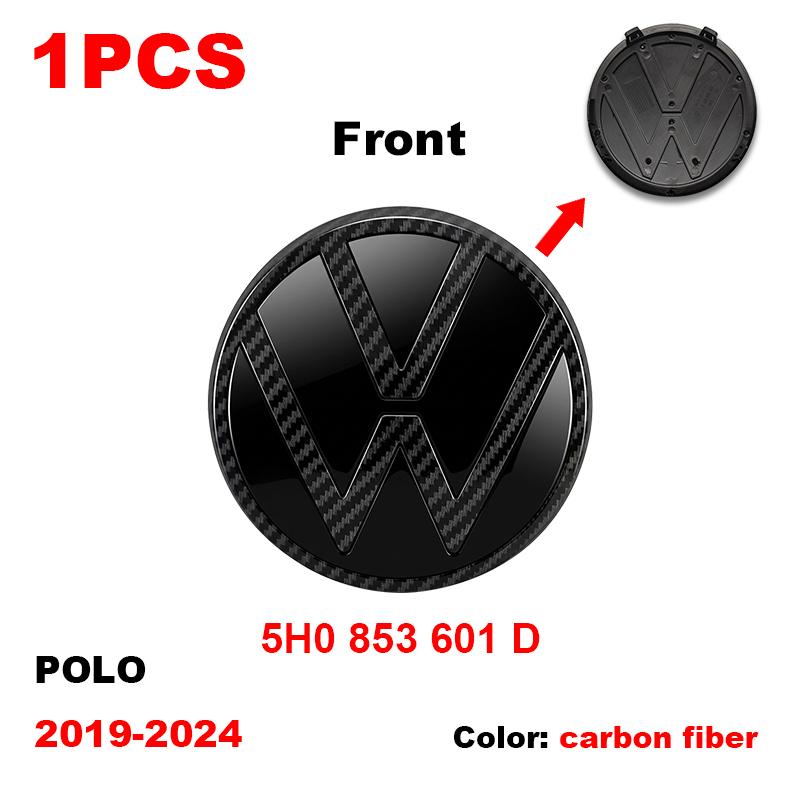 ABS 3D Car Front Logo Rear Bumper Tail Door Trunk Sticker Rear Emblem Sticker Styling Accessory For VW Volkswagen Polo 2019-2024 zf6