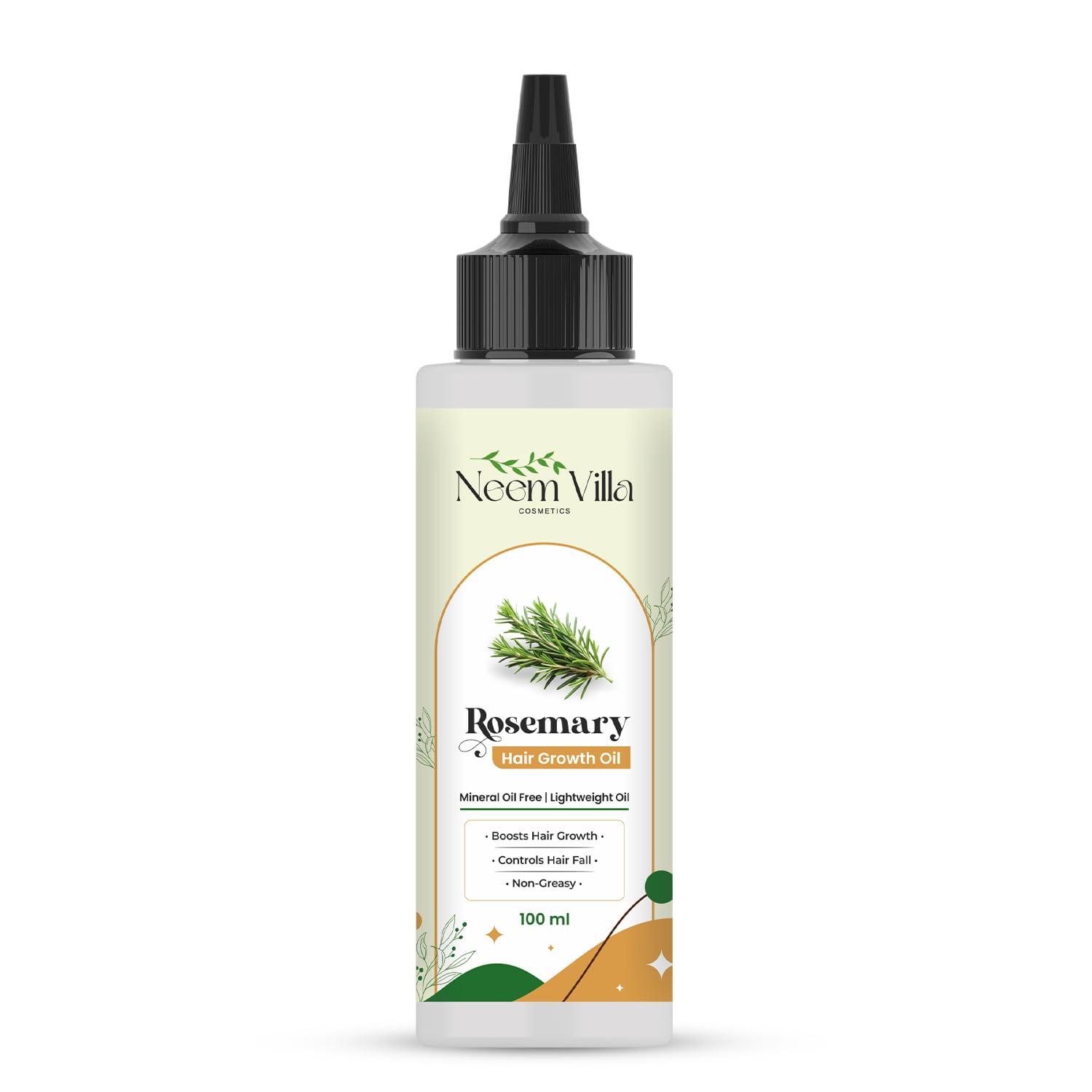 

Neemvilla Rosemary Hair Growth Oil, Lightweight Non-Greasy Formula, Controls Hair Fall, Mineral Oil Free, 100ml (Pack of 1)