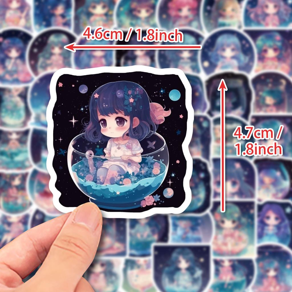 50 Starry Sky Girl Graffiti Stickers New Product Starry Sky Moonlight Moonlight Water Cup Mobile Girl DIY