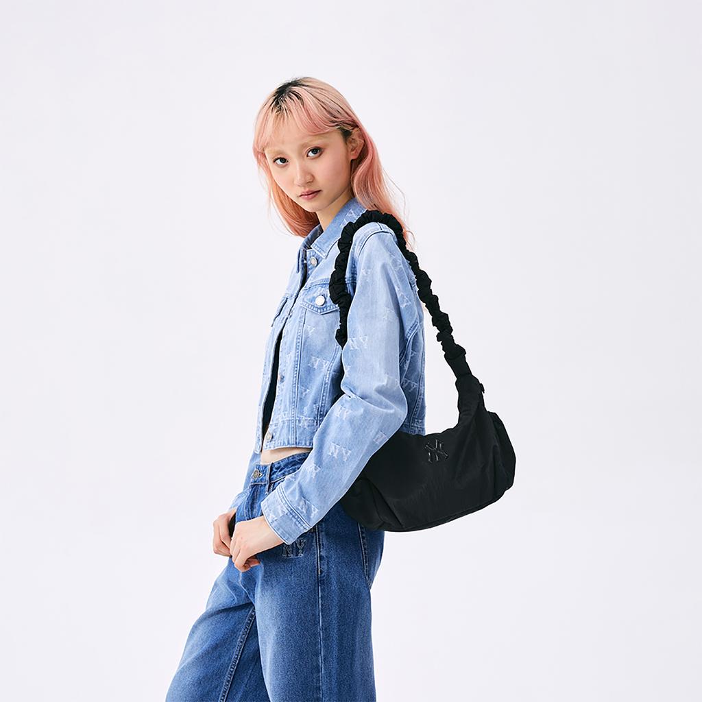 New MLB New York Yankees Nylon Crossbody Bag, Shoulder Bag Unisex Black 3ABQA015N-50BKS