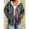 Zipper Splicing Fashion Loose Women's Casual Flower Print Hoodie Fashion Spring And Summer