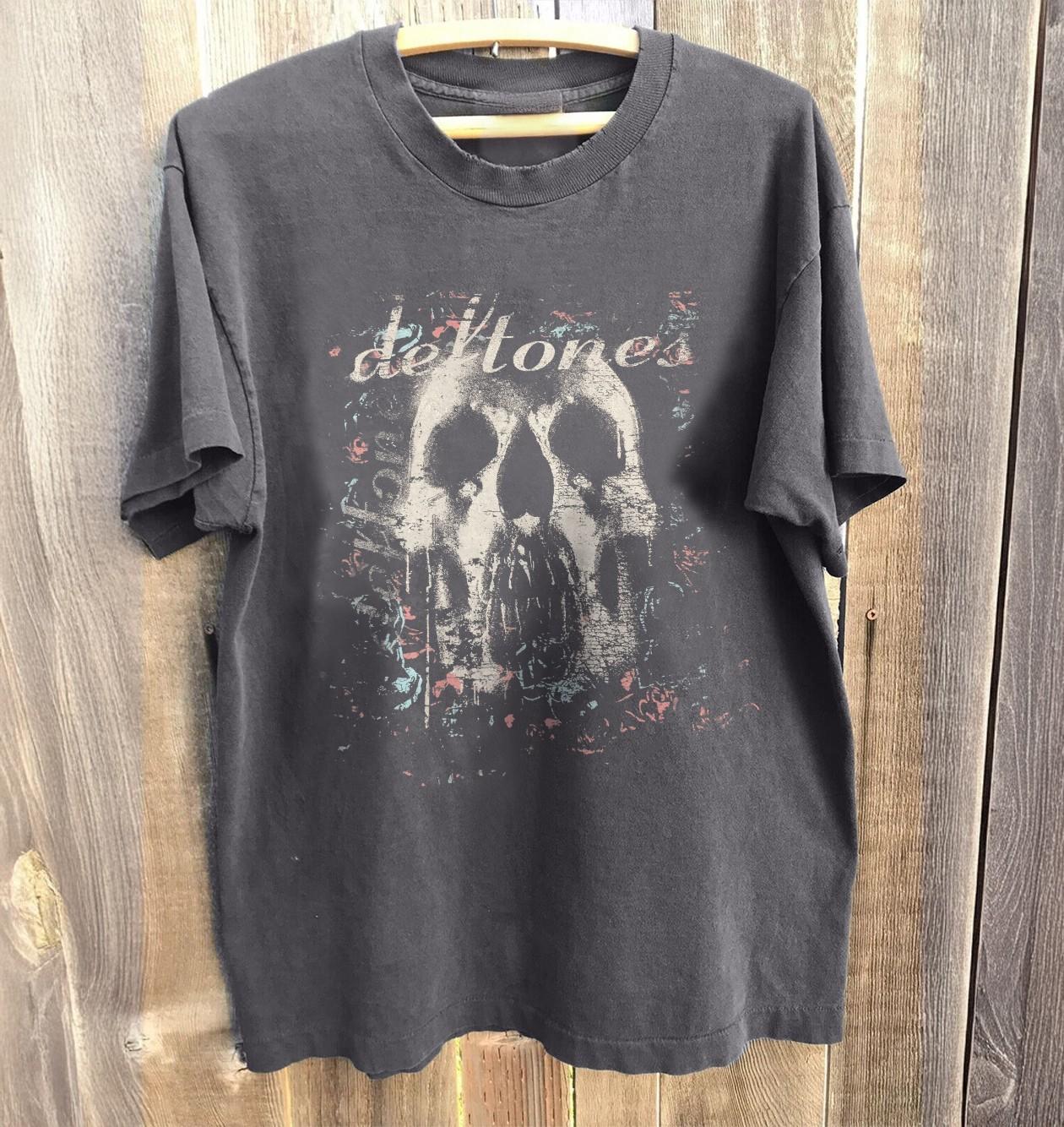 HOT! Vintage Deftones Skull Unisex T-Shirt Charcoal Size S-5XL S
