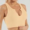 In Stock Fashion Seamless Knitting Thread Sexy Sports U Collar Vest Pants Yoga Clothes Fitness Suit