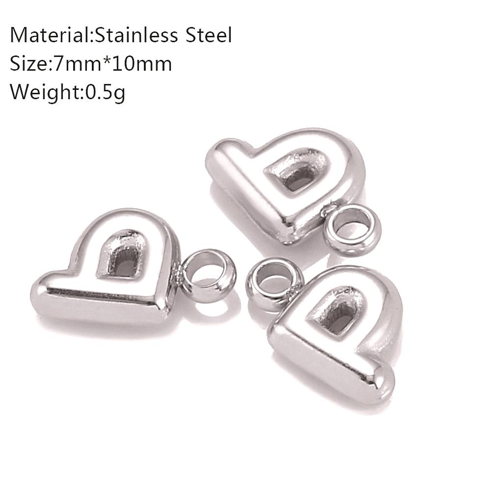 3Pcs Mini Balloon Alphabet Charms Cute Small Initial Bubble English Letter Stainless Steel Pendants DIY Necklace Bracelet Making