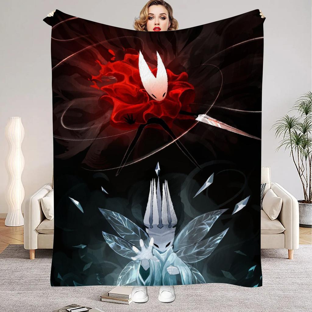 Hollow Knight Blanket Cartoon Game Printed Flannel Blanket for Home Living Room Bedroom Decor New Year Christmas Gift for Fans