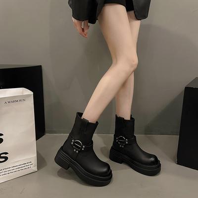 Mode Dameslaarzen Wintermode Plateauzolen 2024 Designer Slijtvast Slijtvast Dames Enkellaarzen Laarzen Zapatos Mujer