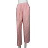 Women Casual Trousers Mid-rise Jacquard Striped Print Long Pants with Pockets Straight Fit Oxford Cloth Pants