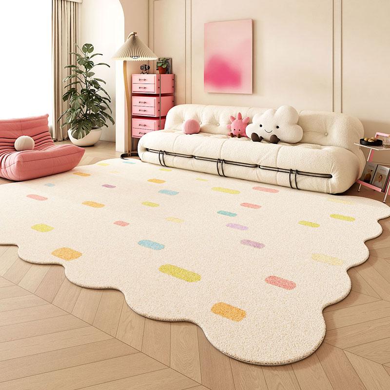 Cream Style Rugs for Bedroom Anti-slip Lounge Floor Mat Large Area Living Room Decoration Plush Carpet Fluffy Soft Cloakroom Rug