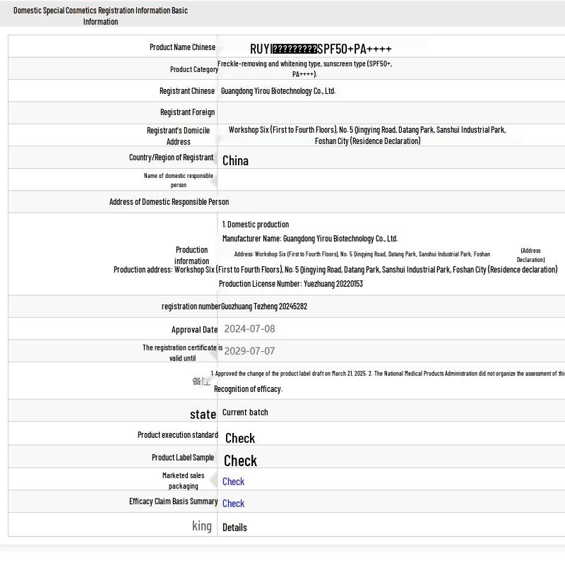 RUYI SPF50+ PA++++ Multi-Effect Sunscreen