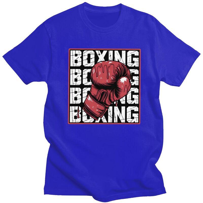 Men Boxer Boxing T Shirt Streetwear Short Sleeves Pure Cotton Tshirt Leisure Novelty Design Graphic Tees Shirt