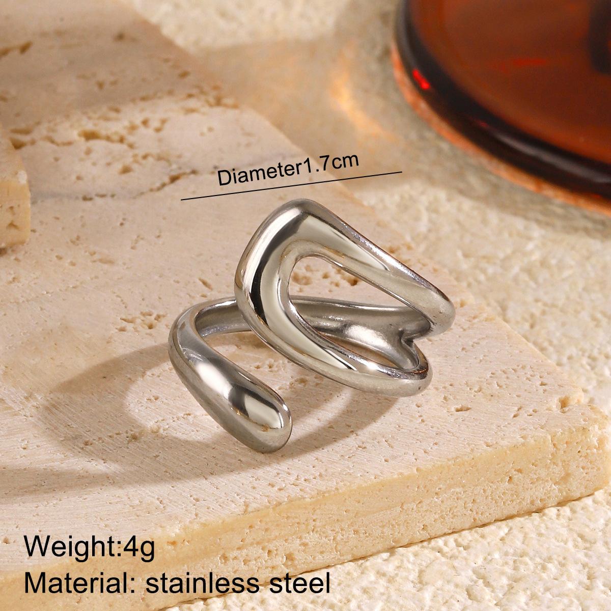 

Stainless Steel Geometry Rings for Men Women Two Color Waterproof Open Punk Charms Rings Luxury Jewelry Gifts 2025 New