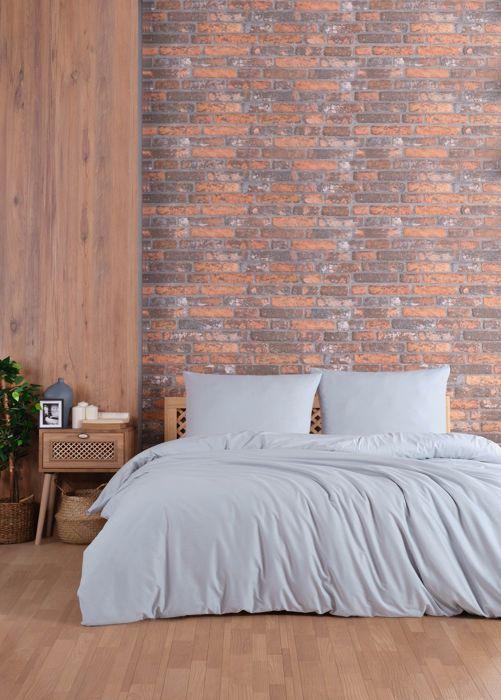 Parure de lit grise unie 240 x 220 cm