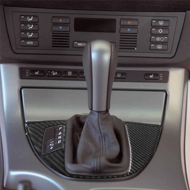 Carbon Fiber Interior Car Gear Shift Panel Trim Cover Stickers For BMW X5 2000-2006 Car Styling Accessories