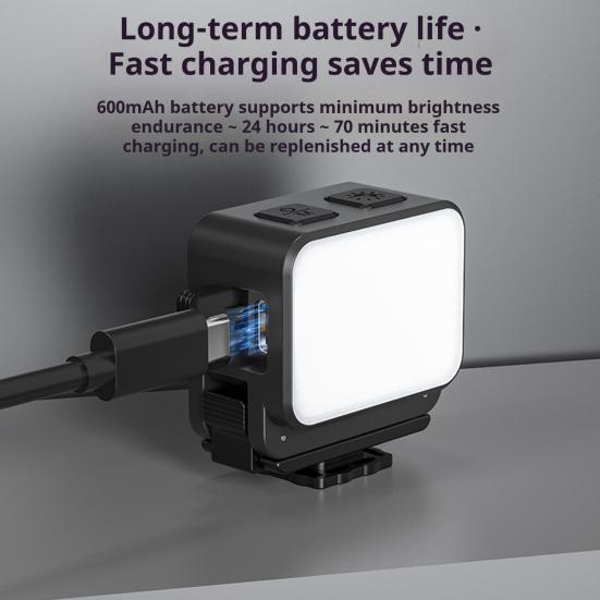 LED Magnetic Camera Light Dimmable 3 Color Temperatures IPX4 Waterproof Adjustable Mini Fill Light for Action 5 Pro/for Action 5/for Action 4