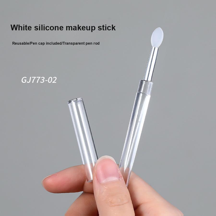 2 pcs Nail Stamping Silicone Stick Mirror Brush Aurora Glitter Powder Multi-Function Brush Washable Nail Art Tools