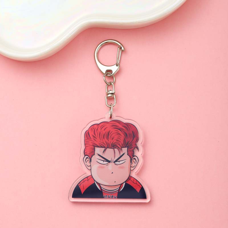 1/14Pcs Anime Figures Slam Dunk Acrylic Car Keychain Cute Backpack Pendant Funny Bag Charms Accessories Decoration Holiday Gifts