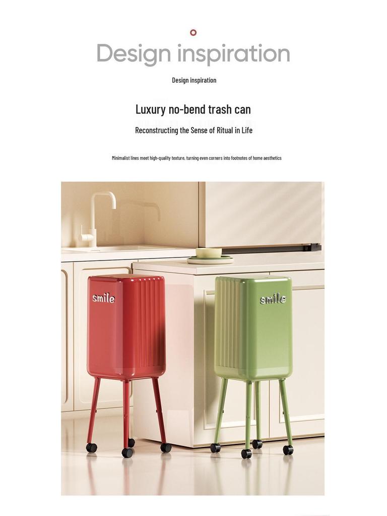 Pattumiera Premium ad Altezza per Casa e Aree Living - Grande Capacità, Design Elegante, Non Richiede Piegarsi, con Coperchio