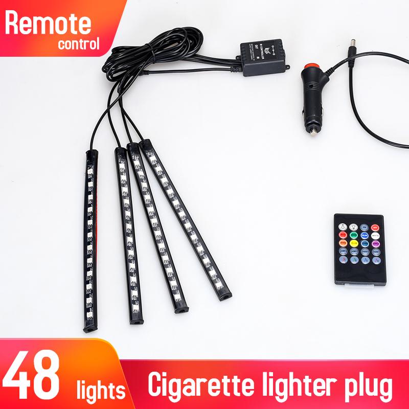 Led Car Interior Backlight With Usb Cigarette Lighter Ambient Atmosphere Mood Light Rgb Remote App Auto Foot Decorative