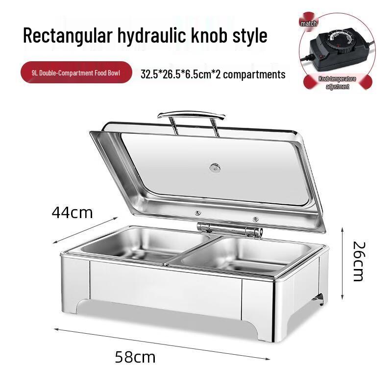 HANDUNYOU 9L Electric Buffet Food Warmer with Double Pan