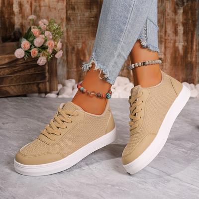 Mode Mode Damenschuhe Vorne Schnürung Damen Vulkanisierte Schuhe Runde Spitze Neu Übergröße Bequeme Freizeitschuhe Größe 36-43