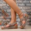 Fashion Roman Style Women's Sandals Open Toe Beach Slippers Summer Wedges Comfortable Outdoor Slip-On Shoes for Women Large Size 43