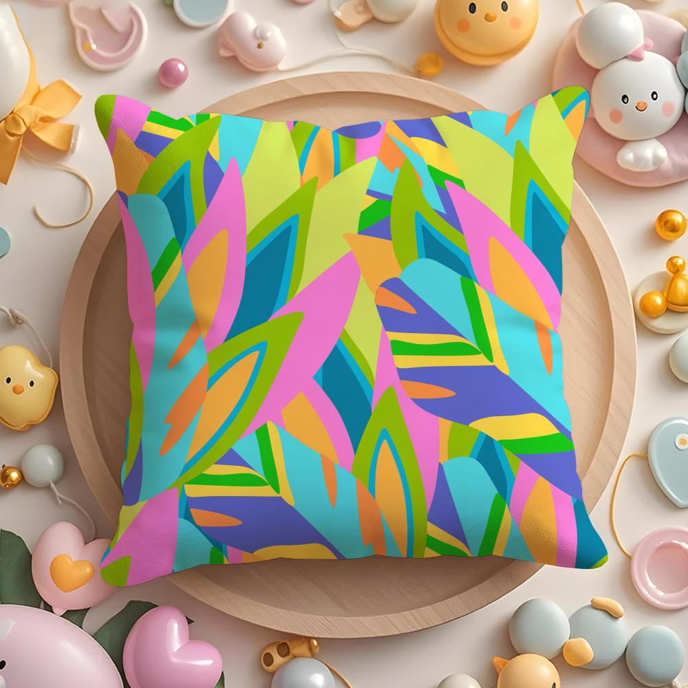 HOT Abstract Colorful Pattern Cushion Cover Home & Car Multi-Scene Pillow Cover - Reversible, Soft & Durable for Daily Use