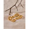 Yhpup 316l Stainless Steel Geometric Hollow Temperament Drop Dangle Earrings Metal Long Fashion Golden Statement Jewelry Gift