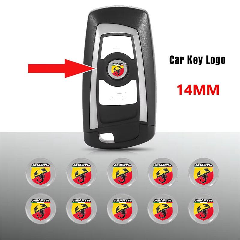 2/5/10Pcs 14mm Car Key Sticker Logo 3D Metal Emblem Car Accessories for FIAT Abbas 500 Grande Stilo Freemont Punto Astra Bravo Ducato