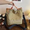 New Fashion Shoulder Bag Large Capacity Women's Canvas Bag Letter Embroidery Tote Bag Commuter Versatile Messenger Bag