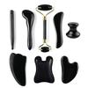 1Pc Black Obsidian Gua Sha Board Facial Massage Tool Scraping Jade Roller For Spa Acupuncture Therapy Trigger Point For Body