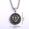 Viking Double Sided Odin Triangle Symbol Pendant Necklace For Men And Women Stainless Steel Retro Jewelry